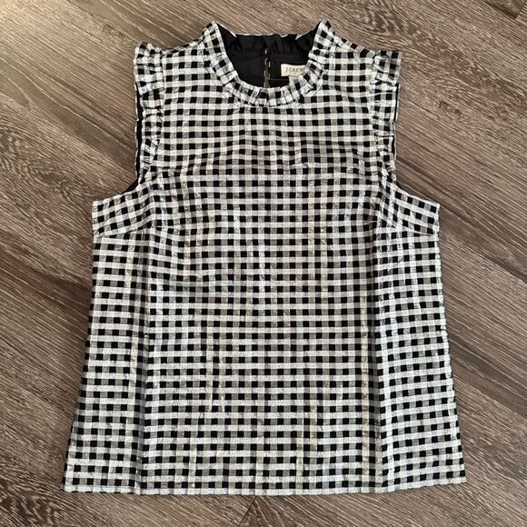 J. Crew Factory Sleeveless ruffleneck top New - Picture 1 of 6